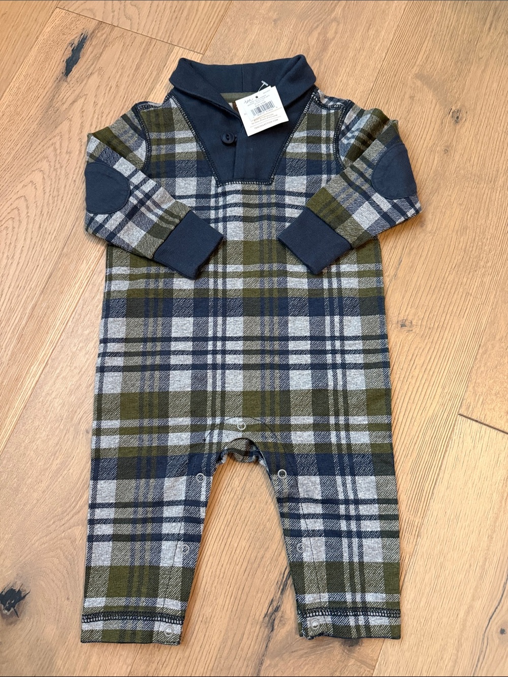 Tea Collection Baby Boy's Plaid Romper - Size 3-6 months - New!